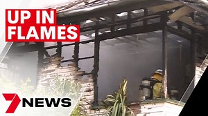 A young family and their two dogs have made a narrow escape from their burning Tarragindi home this morning. Neighbours say they could hear children crying for help. 7NEWS at 6pm. More local news: 7news.com.au/news/qld #7NEWS | 7NEWS Brisbane