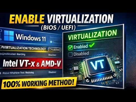 How to Enable Virtualization in Windows 11 (BIOS/UEFI) | Intel VT-x & AMD-V