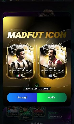 MADFUT icon barzagli vs Godin!! MADFUT 26 icon sbc #madfut