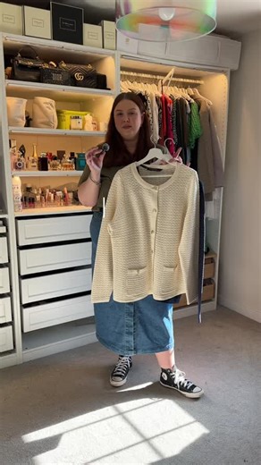 3.3K views · 14 reactions | The perfect throw-on-and-go cardigans for effortless layering ✨ Blue cardi: https://bit.ly/4h4RM4f White cardi: https://bit.ly/3Di0QF4 Shop knits here: https://bit.ly/4idQeWC | Evans | Facebook