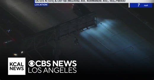Man leads LAPD on wild chase, runs across 101 Freeway