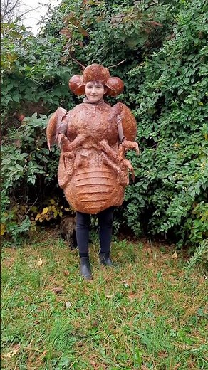 Paper Mache Cicada Shell Costume || ViralHog