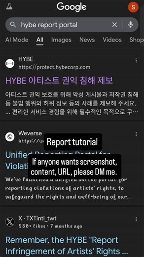 Kim Taehyung on Instagram: "Report tutorial Against that lady who is threatening Taehyung @hybelatinamerica @hybeindia @bts.bighitofficial #hybe"