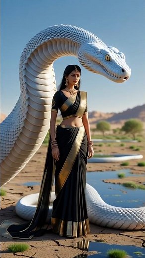 "Naagin in Real Life 🐍👑 – Mysterious Woman with Giant White Snake"