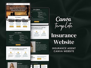 Website for Insurance Agent Social Media Marketing Life Insurance Instagram Posting Ready to Use Canva Template Insurance Agent Website - Etsy