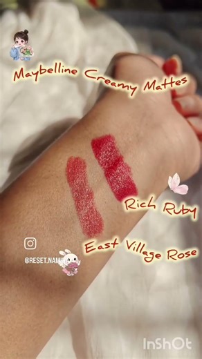 POV: one lipstick isn’t enough 💄❤️ Ruby Red = main character 🌹 East Village Rose = soft girl