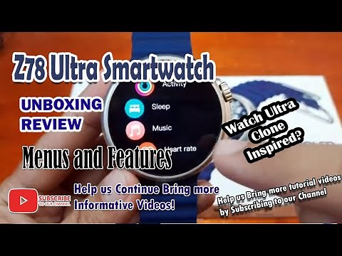 Z78 Ultra Smartwatch -Unboxing Review of Menus and Features