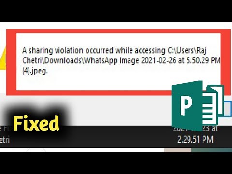 Fix A Sharing Violation Occurred While Accessing Microsoft Publisher Problem Solved