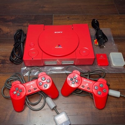Sony PlayStation 1 Console (SCPH-7501) Bundle – Translucent Red Shell | eBay