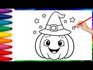Drawing and Colouring Pumpkins | Step by Step for Kids