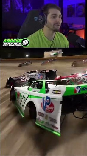 Insane Super Late Model Wreck on World of Outlaws Dirt Racing