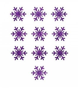 10 Mini Snowflake Iron On Decals, Mini Bulk 1x1 inch Vinyl Snowflakes Patches, Winter Christmas Applique DIY Crafts (Purple Glitter)