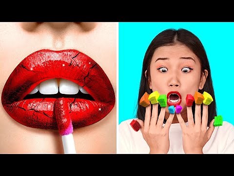 1000 LAYERS CHALLENGE 🥞 1000 Coats of Nails, Lipstick, Makeup and Food! By 123 GO! CHALLENGE