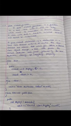Pure virtual function | Notes | Simple Padhai