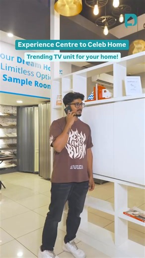 Seen in a celeb home, this rotating TV stand isn’t just about holding your screen—it transforms your space effortlessly. Perfect for open layouts, it lets you switch viewing angles with ease, whether you’re lounging on the sofa or cooking in the kitchen. Need extra storage? The built-in shelf keeps your essentials handy while maintaining a sleek look. Seen in our experience center & a celeb home—this is the upgrade your living space needs! Comment ‘TV’ to know the budget! 👇 | DesignCafe