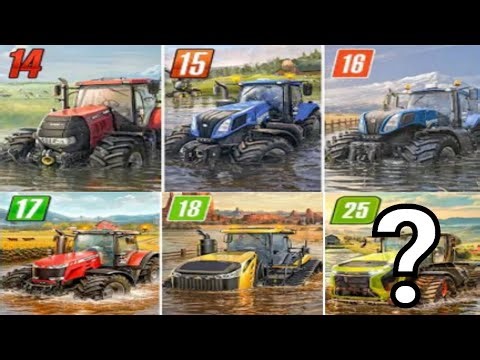 Farming simulator |Fs14 vs Fs15 vs Fs16 vs Fs17 vs Fs18 vs Fs25|Testing Tractors in Water|gameplay