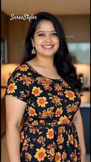 ✨🌸 Charming Black Floral Kurti Dress Soft Glam Styling for Elegant Women! 👑 | #SareeStyle