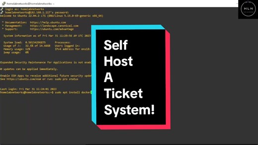 Self host your own ticket system in your home lab! People will have to send a ticket through like a help desk for home lab and computer help! #homelab #ticket #selfhost #proxmox #ubuntu
