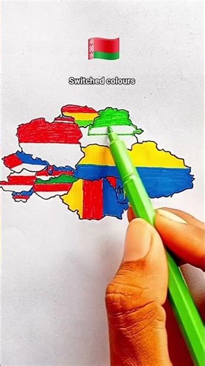 Draw Flag Map of Belarus 🇧🇾 #belarus