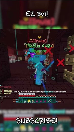 EASY 3v1!! #minecraft #hcf #shorts