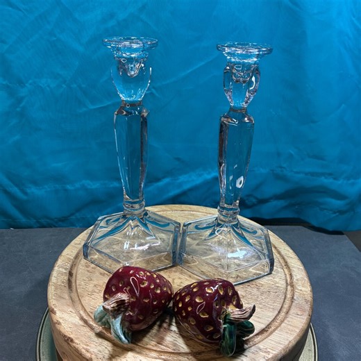 Crystal Candle Holder Set. (2 Holders Sent) Lead Crystal 8.5” Candle Holder Set. No Mm No Visible Damage - Etsy