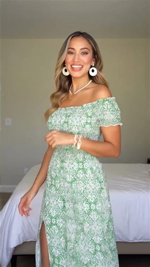 Boho Floral Print Off Shoulder Split Long A-Line Dress – Flowy Summer Maxi