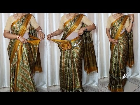 How to Drape a Saree Perfectly//Self Drape Step by Step For New Beginners💖