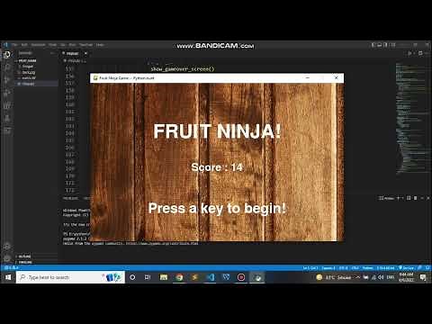 Fruit Ninja game using Python | pygame | With source code | 2022