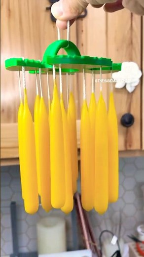 Make beautiful hand dipped taper candles with me #beeswaxcandlemaking #thehandmadecharm #handdipped