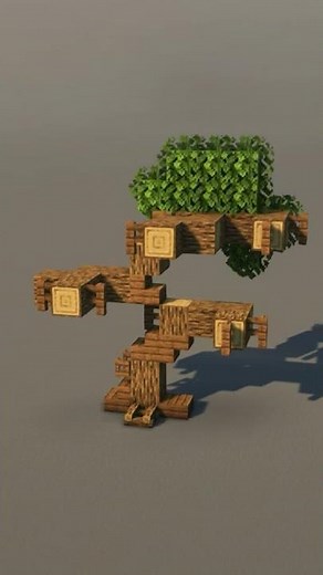 How to Build a Custom Fantasy Oak Tree in Minecraft #short