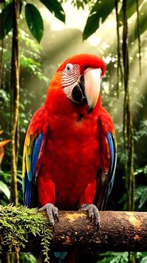 Scarlet Macaw Close-Up in 4K | Tropical Jungle Calm