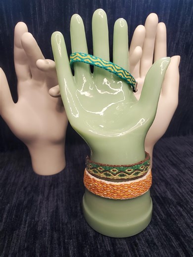 Tablet Woven Bracelet - Blue and Yellow Wave Pattern - Etsy