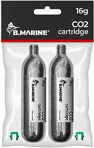 B.Marine Premium CO2 Cartridge for Inflatable Life Jackets, Vest, Belt Buoy - Manual Version CO2 Cylinder Tank - CO2 Replacement Refill Size 16g/2counts
