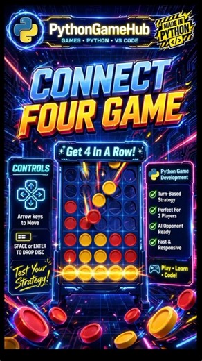 I Built a Connect Four Game in Python! 🟢 | Made with Pygame