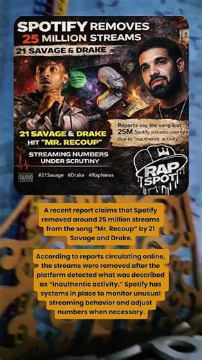 Spotify Removes 25 Million Streams From 21 Savage & Drake Song#21Savage #Drake #Spotify