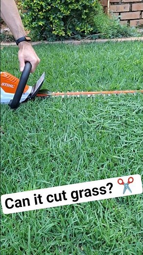 Can a Stihl hedge trimmer cut tall grass? #michaelstoolbench #stihl #hedgetrimmer #lawncare #hsa45