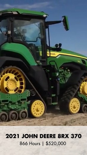 3.3K views · 28 reactions | Available on TractorHouse.com! 2021 JOHN DEERE 8RX 370 886 Hours | $520,000 | Fargo, ND For Sale by Dagger Machinery (701) 707-1528 More Details: https://bit.ly/42l6Vr1 #Tractorhouse #JohnDeere #JohnDeere8RX #Tractor #tracks #farming | TractorHouse | Facebook