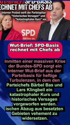 Wut Brief SPD Basis rechnet mit Chefs ab