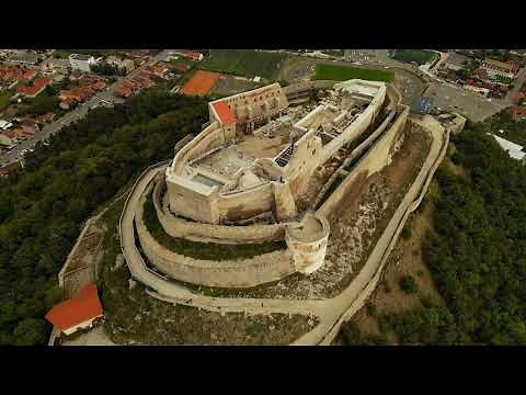 Deva Fortress Hunedoara Romania 2023 4k aerial footage