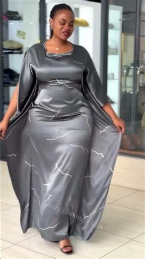 This Satin Kaftan Dress is Pure Elegance 😍 Curvy Fashion 2026 #usafashion #model #fashion