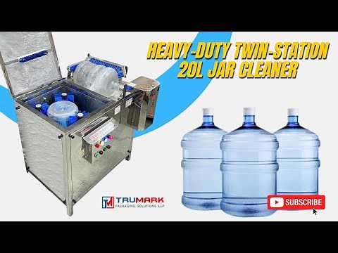 Heavy-Duty Twin-Station 20L Jar Washing Machine | Automatic Brushing & Rinsing
