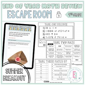 4th Grade Math Review Escape Room │ Logic Puzzles & Team Building Activities
