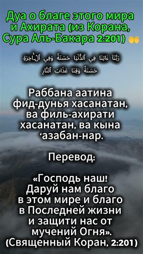 «Одно дуа, в котором собрано всё самое важное для верующего…» 🤍 #субханаллах #дуа #аллоху #коран
