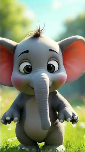 Baby Elephant Jumps on Trampoline! Cute Animal Fun