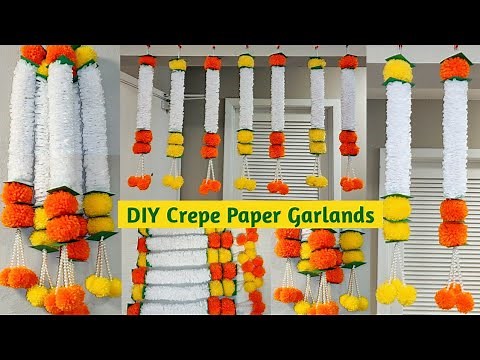 DIY Crepe Paper Garland/Toran |Traditional , Festival Wall Decor | Door Toran | DIY White Garland