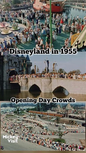 Disneyland crowds on opening day in 1955! I'd really like a time machine so I could go back and witness this iconic moment in the park's history