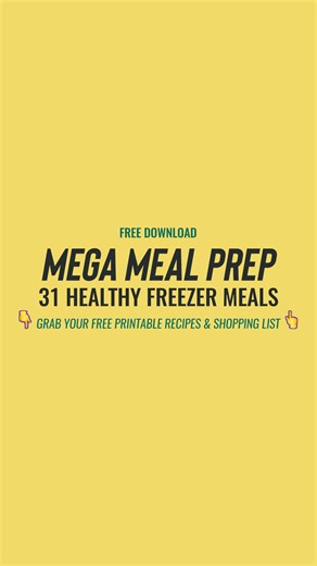 Mega Meal Prep: 31 Healthy Freezer Meals! Click to download your FREE RECIPES now. You're too busy to cook dinner every night. I have five kids - I get it. That's why I created this FREE printable with recipes and a shopping list for my favorite 31 Healthy Freezer Meals. Click to download your FREE RECIPES (and step-by-step directions)! | The Family Freezer