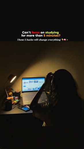 Studywid Tee on Instagram: "Can’t focus on studying for more than 5 minutes? These 5 hacks will change everything 👇🧠✨ Here are the hacks I use daily: 1️⃣ 2-Minute Boot-Up Ritual – activate brain mode before studying 2️⃣ Good Distractions List – write down every thought instead of reacting 3️⃣ Build-Up Study Method – increase timing slowly (10→15→20 min) 4️⃣ Study-In-Motion Trick – switch posture to reset the brain 5️⃣ Next Step Loop – always stop when you know what to do next Comment “FOCUS” a