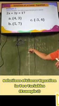 Solutions of Linear Equation in Two Variables (Example 2) #mathematics #mathlesson #maampagayon