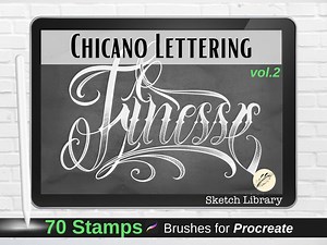 52 Chicano Tattoo Letters VOL2, 2 Alphabets : Uppercase, Lowercase, Swirls and Grids Brushes for Procreate, iPad & iPad Pro - Etsy